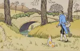 Pêcheur et son chien by Harry Eliott, Lithographie en couleur signée dans la planche en bas à droite, sold Nov 2017