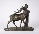 Cerf à la feuille by Pierre-Jules Mêne, Epreuve en bronze à patine brun foncé nuancé, sold Nov 2017