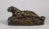 Panthère de Tunis by Antoine-Louis Barye, Epreuve en bronze à patine brun richement nuancé rouge et vert, sold Nov 2017