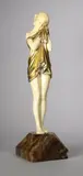 The Little Sad One by Demetre Chiparus, Epreuve chryséléphantine en bronze doré, réhauts d'argent et ivoire, sur son socle en onyx, sold Nov 2017