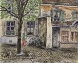 Place du Calvaire à Montmartre by I.g. Gazi, Aquarelle signée en bas à droite, sold Oct 2017