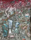 XXITH CENTURY BOY by Nebojsa Bezanic, Encre de Chine, gouache et aquarelle sur papier gris signé en bas à droite, sold Nov 2010