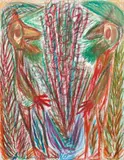 PERSONNAGES by Anselme Boix-Vives, Pastel gras sur papier signé en bas à gauche, sold Jun 2010