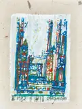 CATHÉDRALE 1 by Manuel Cargaleiro, Gouache sur papier de soie signé en bas à droite et daté en bas à gauche, sold Jun 2010