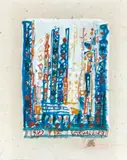 CATHÉDRALE 2 by Manuel Cargaleiro, Gouache sur papier de soie signé en bas à droite et daté en bas à gauche, sold Jun 2010