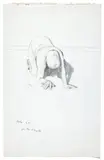 HOMME À GENOUX by Jean Rustin, 1980, Mine de plomb et crayons de couleur sur papier signé et daté en bas à gauche, sold Jun 2010
