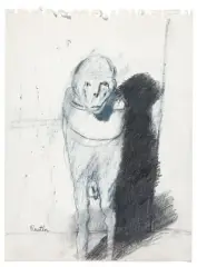 ÉTUDE POUR LE LIT CONJUGAL by Jean Rustin, Mine de plomb et pastel sur papier signé en bas à gauche et titré au dos, sold Jun 2010