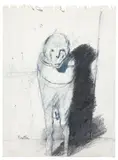 ÉTUDE POUR LE LIT CONJUGAL by Jean Rustin, Mine de plomb et pastel sur papier signé en bas à gauche et titré au dos, sold Jun 2010