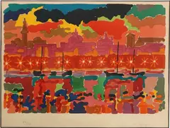 Venise by Charles Lapicque, Lithographie sur papier, sold Sep 2025