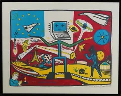 Space, Freedom, Lecture, Communication by Rémi Blanchard, Lithographie sur papier, sold Sep 2025