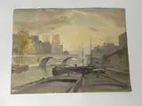 Seine et Notre-Dame by Henri Zuber, Aquarelle sur papier, sold Sep 2025