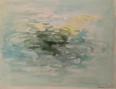 Hommage à Monet 5 by Bernard Quentin, 1959, Aquarelle sur carton, sold Sep 2025