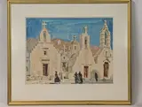 Mykonos by Albert Decaris, Aquarelle sur papier, sold Sep 2025