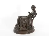 La Brodeuse by Jules Dalou, vers 1910, Bronze à patine brune, sold Sep 2025