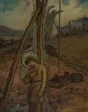 Saint Isidore le Laboureur by Ozias Leduc, 1941, oil on canvas on board, sold Nov 2023
