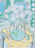 The Blue by Tony Curtis, 1999, acrylic on canvas, sold Oct 2023