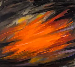 Les vents d'automne 1 by Rita Letendre, 2000, oil on canvas, sold Sep 2023