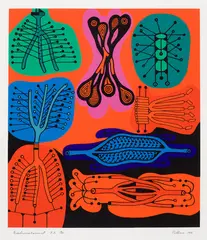 Embranchement by Alfred Pellan, 1973, colour serigraph on paper, sold Sep 2023