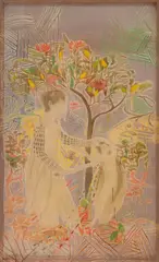 Medea by Shannon Bool, oil and batik on stretched silk, sold Sep 2023