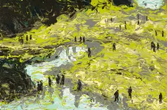 Iowa by Brendan Flanagan, latex paint on board, sold Sep 2023