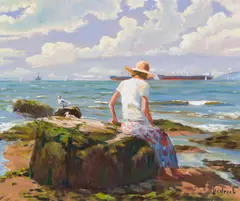 Westward View by Ron Hedrick, oil on canvas, sold Sep 2023