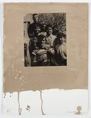 Untitled (Boys at Residential School) by Carl Beam, mixed media on paper, sold Aug 2023