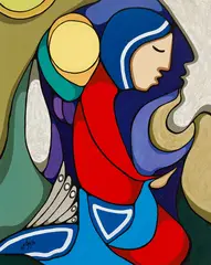 Silent Tribute by Daphne Odjig, 1982, acrylic on canvas, sold Aug 2023