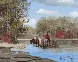 Water for the House by Allen Sapp, 1981, acrylic on canvas, sold Aug 2023
