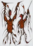 Untitled by Cecil Youngfox, 1979, acrylic on paper, sold Aug 2023