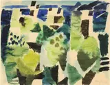 Häuser am Meer by Eduard Bargheer, 1949, Aquarell über Bleistift auf Japanbütten, sold Dec 2012