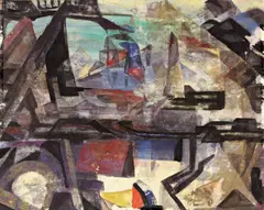 Ohne Titel by Fred Thieler, 1947, Öl und Goldbronze auf leichtem Karton, sold Nov 2011