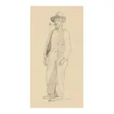 Man with Pipe by Claude Howell, Pencil on paper, sold Sep 2025