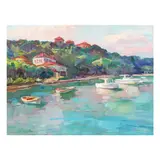 Cruz Bay, St. John by James P. Kerr, Oil on canvas, sold Sep 2025