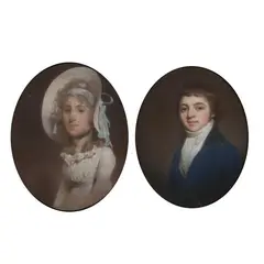 Portraits of Daniel Da Costa and His Wife by Ozias Humphry, Each a pastel on paper, sold Sep 2025