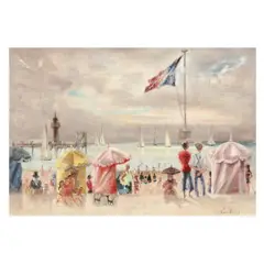 La Plage, Les Régates by André Hambourg, Oil on canvas, sold Sep 2025