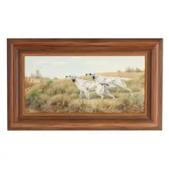 English Setters on Point by Boris Riab, Oil on canvas, sold Aug 2025