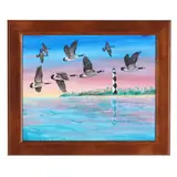 Geese at Cape Lookout by Duane Raver Jr., Acrylic on canvas, sold Aug 2025