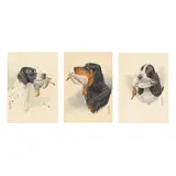 Three Sporting Dog Portraits by Boris Riab, Each a watercolor on paper, sold Aug 2025