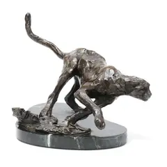 Running Cheetah by Kenneth Bunn, Patinated bronze, sold Aug 2025