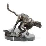 Running Cheetah by Kenneth Bunn, Patinated bronze, sold Aug 2025
