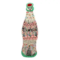 Coca Cola by Howard Finster, Polychrome paint and marker on cut board, sold Aug 2025