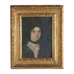 Yvette by Charles Hovey Pepper, Oil on sketching panel, sold Aug 2025
