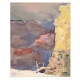 View of a Canyon by Charles Hovey Pepper, Watercolor and gouache on paper board, sold Aug 2025