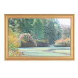 Spring Landscape with Bridge by Peter Krobath, Oil on canvas, sold Aug 2025
