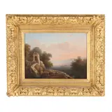 Mountainous Landscape with Figures and Pack Donkey on Path by Honorine Lajoye, Oil on canvas (laid on masonite), sold Aug 2025