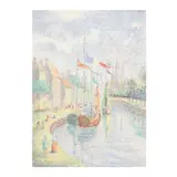 Le Port de Quimper by Hughes Claude Pissarro, Etching and aquatint on paper, sold Aug 2025