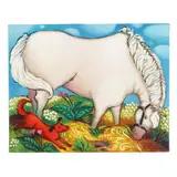 Landscape with Horse, Dog, & Mouse by Linda Carter Holman, Oil on canvas, sold Aug 2025