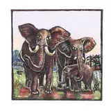 Elephant Family by Konstantin Bokov, Oil on canvas, sold Aug 2025