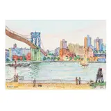 Brooklyn Bridge Landscape by Konstantin Bokov, Watercolor on paper, sold Aug 2025