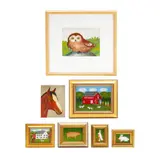 Seven Small Paintings, Farm Theme by Charles Wehringer, Most are oil on board, sold Aug 2025